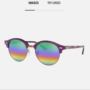 Ray-Ban Clubround Mineral Flash Purple + rainbow lenses ⭐️RARE⭐️